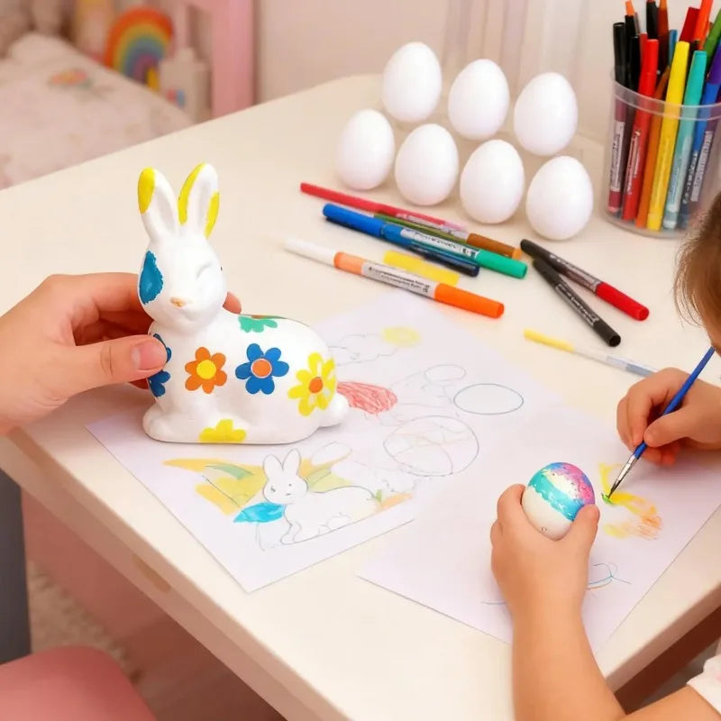 Kit de Pintura de Huevos de Pascua – Actividad Creativa para Niños con 6 Colores